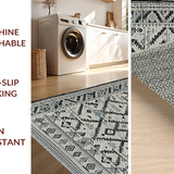 Ultra Soft Area Rug, Non Slip, Stain Resistant, Washable Area Rugs for Living Room, Bedroom, Elegant Softly Textured Design(Gray)