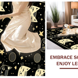 Ultra Soft Area Rug, Non Slip, Stain Resistant, Washable Area Rugs for Living Room, Bedroom, Artistic Black Cat Head Visual(Black)