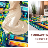 Ultra Soft Area Rug, Non Slip, Stain Resistant, Washable Area Rugs for Living Room, Bedroom, Colorful City Traffic Playroom Educational Rug(Blue)