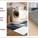 Ultra Soft Area Rug, Non Slip, Stain Resistant, Washable Area Rugs for Living Room, Bedroom, Contemporary Abstract Grey Tones(Blue)