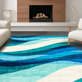 Elegant Plush Abstract Waves(Blue)