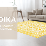 Ultra Soft Area Rug, Non Slip, Stain Resistant, Washable Area Rugs for Living Room, Bedroom, Modern Artistic Abstract Flourish(Yellow)