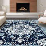 Elegant Medallion Distressed Aesthetic(Blue)