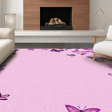 Ultra Soft Area Rug, Non Slip, Stain Resistant, Washable Area Rugs for Living Room, Bedroom, Bright Cheerful Butterfly Fantasy(Pink)