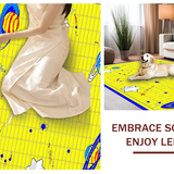 Ultra Soft Area Rug, Non Slip, Stain Resistant, Washable Area Rugs for Living Room, Bedroom, Planetary Cheerful Educational Concept(Yellow)