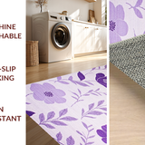 Ultra Soft Area Rug, Non Slip, Stain Resistant, Washable Area Rugs for Living Room, Bedroom, Chic Cute Lavender Circle Statement(Purple)