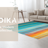 Ultra Soft Area Rug, Non Slip, Stain Resistant, Washable Area Rugs for Living Room, Bedroom, Rustic Textured Color Block(Blue)