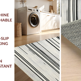 Ultra Soft Area Rug, Non Slip, Stain Resistant, Washable Area Rugs for Living Room, Bedroom, Elegant Minimalist Monochrome Stripes(Beige)