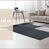 Ultra Soft Area Rug, Non Slip, Stain Resistant, Washable Area Rugs for Living Room, Bedroom, Chic Modern Geometric Motif(Black)