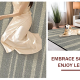 Ultra Soft Area Rug, Non Slip, Stain Resistant, Washable Area Rugs for Living Room, Bedroom, Rustic Neutral Striped Harmony(Gray)