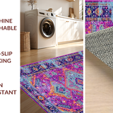Ultra Soft Area Rug, Non Slip, Stain Resistant, Washable Area Rugs for Living Room, Bedroom, Bold Modern Geometric Layout(Purple)