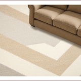 Ultra Soft Area Rug, Non Slip, Stain Resistant, Washable Area Rugs for Living Room, Bedroom, Handmade Chevron Neutral Living Room Rug(Beige)