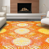 Ultra Soft Area Rug, Non Slip, Stain Resistant, Washable Area Rugs for Living Room, Bedroom, Cheerful Vibrant Sun Motif(Yellow)