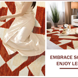 Ultra Soft Area Rug, Non Slip, Stain Resistant, Washable Area Rugs for Living Room, Bedroom, Soft Geometric Nursery Rug in Warm Tones(Brown)
