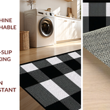 Ultra Soft Area Rug, Non Slip, Stain Resistant, Washable Area Rugs for Living Room, Bedroom, Chic Cozy Striped Arrangement(Black)