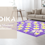 Ultra Soft Area Rug, Non Slip, Stain Resistant, Washable Area Rugs for Living Room, Bedroom, Artistic Groovy Floral Touch(Purple)