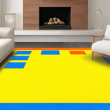 Ultra Soft Area Rug, Non Slip, Stain Resistant, Washable Area Rugs for Living Room, Bedroom, Cheerful Colorful Hopscotch Visuals(Yellow)