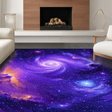 Ultra Soft Area Rug, Non Slip, Stain Resistant, Washable Area Rugs for Living Room, Bedroom, Playful Universe Inspired Graphics(Purple)