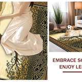 Ultra Soft Area Rug, Non Slip, Stain Resistant, Washable Area Rugs for Living Room, Bedroom, Elegant Gold and Brown Harmony(Brown)