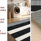 Ultra Soft Area Rug, Non Slip, Stain Resistant, Washable Area Rugs for Living Room, Bedroom, Modern Textured Black and White Style(Black)