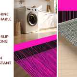 Ultra Soft Area Rug, Non Slip, Stain Resistant, Washable Area Rugs for Living Room, Bedroom, Lively Modern Striped Aesthetic(Pink)