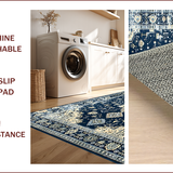 Ultra Soft Area Rug, Non Slip, Stain Resistant, Washable Area Rugs for Living Room, Bedroom, Rustic Textured Abstract Motif(Blue)