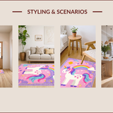 Ultra Soft Area Rug, Non Slip, Stain Resistant, Washable Area Rugs for Living Room, Bedroom, Soft Fuzzy Rainbow Rug for Girls Bedroom(Pink)