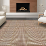 Ultra Soft Area Rug, Non Slip, Stain Resistant, Washable Area Rugs for Living Room, Bedroom, Warm Neutral Tartan Vibe(Brown)