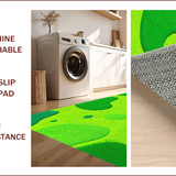 Ultra Soft Area Rug, Non Slip, Stain Resistant, Washable Area Rugs for Living Room, Bedroom, Irregular Shaped Cartoon Bedroom Carpet for Kids(Green)