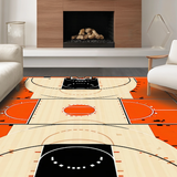 Ultra Soft Area Rug, Non Slip, Stain Resistant, Washable Area Rugs for Living Room, Bedroom, Dynamic Circular Sports Aesthetic(Orange)
