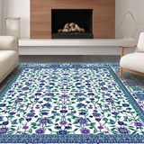 Ultra Soft Area Rug, Non Slip, Stain Resistant, Washable Area Rugs for Living Room, Bedroom, Contemporary Poppy Pattern Delight(Purple)