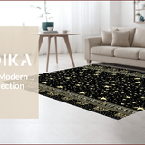 Ultra Soft Area Rug, Non Slip, Stain Resistant, Washable Area Rugs for Living Room, Bedroom, Boho Sun Moon Galaxy(Black)