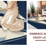 Ultra Soft Area Rug, Non Slip, Stain Resistant, Washable Area Rugs for Living Room, Bedroom, Rustic Ocean-Inspired Pattern(Blue)