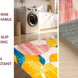 Ultra Soft Area Rug, Non Slip, Stain Resistant, Washable Area Rugs for Living Room, Bedroom, Striking Colorful Symmetrical Shapes(Yellow)