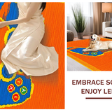 Ultra Soft Area Rug, Non Slip, Stain Resistant, Washable Area Rugs for Living Room, Bedroom, Bold Geometric Gaming Visual Appeal(Orange)