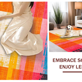 Ultra Soft Area Rug, Non Slip, Stain Resistant, Washable Area Rugs for Living Room, Bedroom, Chic Distressed Colorful Patterns(Orange)