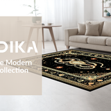 Ultra Soft Area Rug, Non Slip, Stain Resistant, Washable Area Rugs for Living Room, Bedroom, Gothic Earthy Animal Motif(Black)