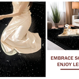 Ultra Soft Area Rug, Non Slip, Stain Resistant, Washable Area Rugs for Living Room, Bedroom, Gothic Starry Sky Elegance(Black)