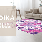 Ultra Soft Area Rug, Non Slip, Stain Resistant, Washable Area Rugs for Living Room, Bedroom, Rustic Multi-Tone Floral Fusion(Purple)