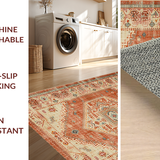 Ultra Soft Area Rug, Non Slip, Stain Resistant, Washable Area Rugs for Living Room, Bedroom, Rustic Warm Tones Decorative Piece(Beige)