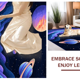 Ultra Soft Area Rug, Non Slip, Stain Resistant, Washable Area Rugs for Living Room, Bedroom, Vibrant Cosmic Planetary Aesthetic(Purple)