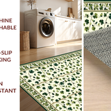 Delicate Green Leafy Print Style(Beige)