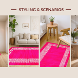 Ultra Soft Area Rug, Non Slip, Stain Resistant, Washable Area Rugs for Living Room, Bedroom, Bold Energetic Funky Vibes(Red)
