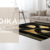 Ultra Soft Area Rug, Non Slip, Stain Resistant, Washable Area Rugs for Living Room, Bedroom, Vivid Abstract Expressionist Palette(Gold)