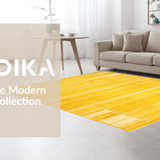 Ultra Soft Area Rug, Non Slip, Stain Resistant, Washable Area Rugs for Living Room, Bedroom, Chic Mustard Geometric Elegance(Yellow)