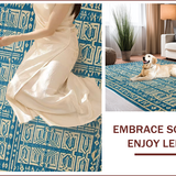 Ultra Soft Area Rug, Non Slip, Stain Resistant, Washable Area Rugs for Living Room, Bedroom, Luxurious Vintage Tiled Aesthetic(Blue)