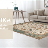 Ultra Soft Area Rug, Non Slip, Stain Resistant, Washable Area Rugs for Living Room, Bedroom, Elegant Neutral Floral Arrangement(Ivory)