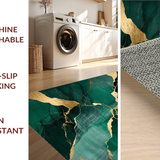 Ultra Soft Area Rug, Non Slip, Stain Resistant, Washable Area Rugs for Living Room, Bedroom, Sophisticated Marbleized Visual Harmony(Green)