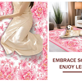Ultra Soft Area Rug, Non Slip, Stain Resistant, Washable Area Rugs for Living Room, Bedroom, Charming Floral Pom Pom Delight(Pink)