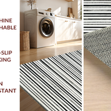 Ultra Soft Area Rug, Non Slip, Stain Resistant, Washable Area Rugs for Living Room, Bedroom, Bold Monochrome Stripe Area Rug(Black)